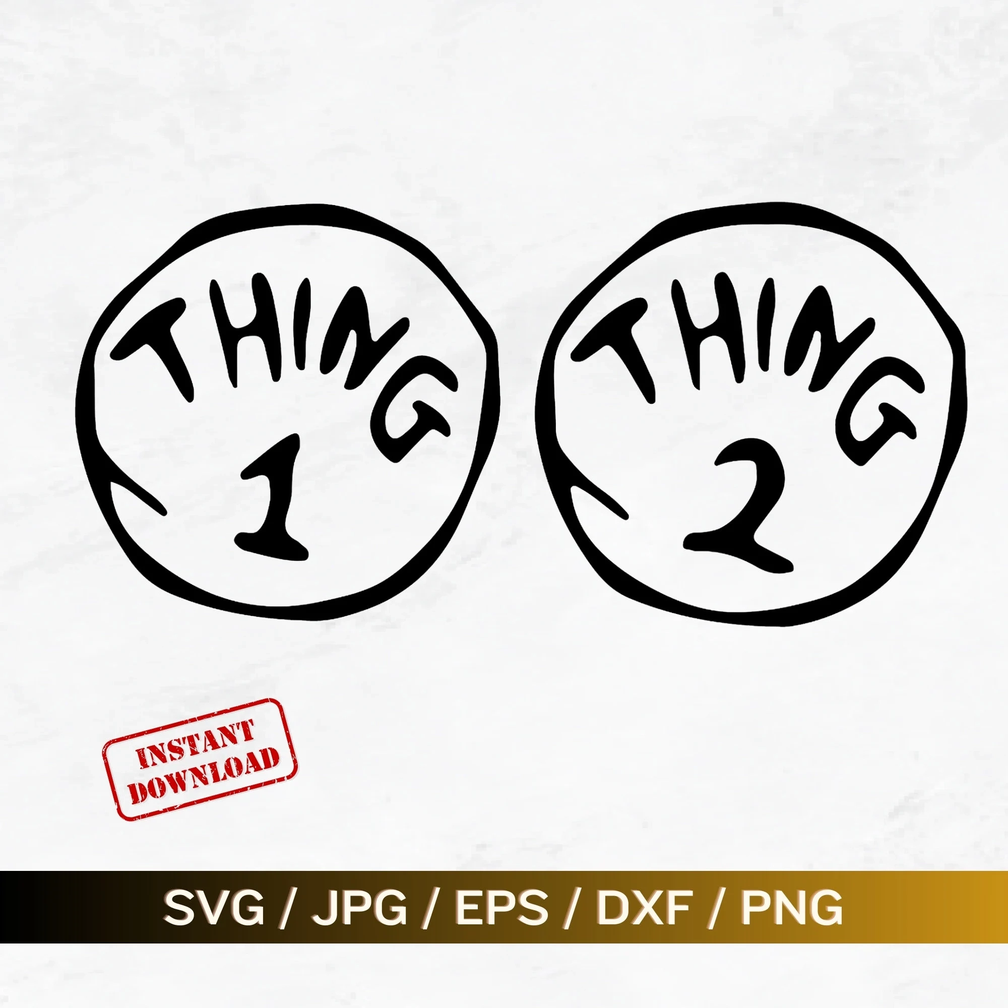 Thing 1 And Thing 2 Layered Svg Png Eps Dxf High Resolution 