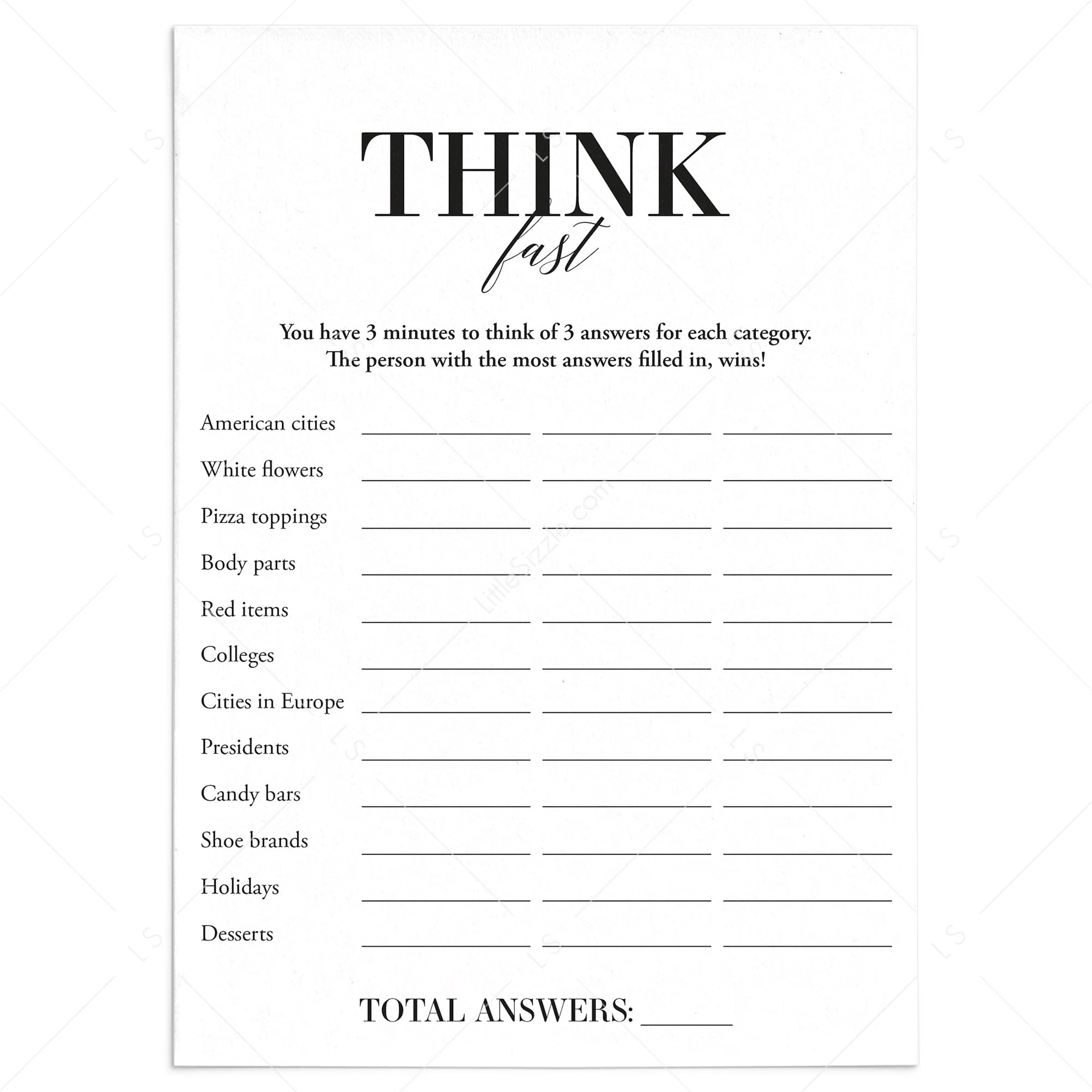 Printable Ice Breaker Activities