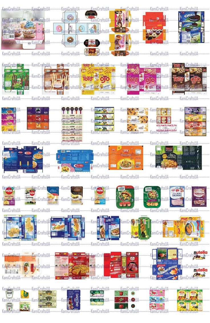 Printable Miniature Food Templates
