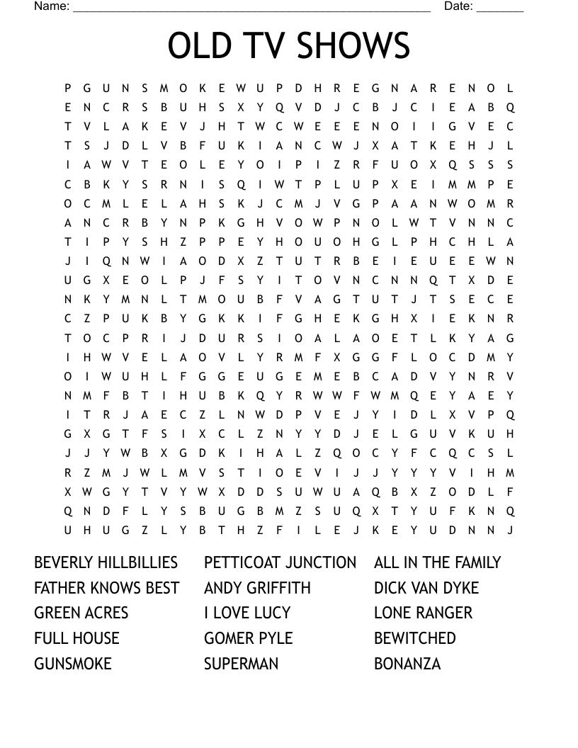 Printable Tv Crossword Puzzles For Free
