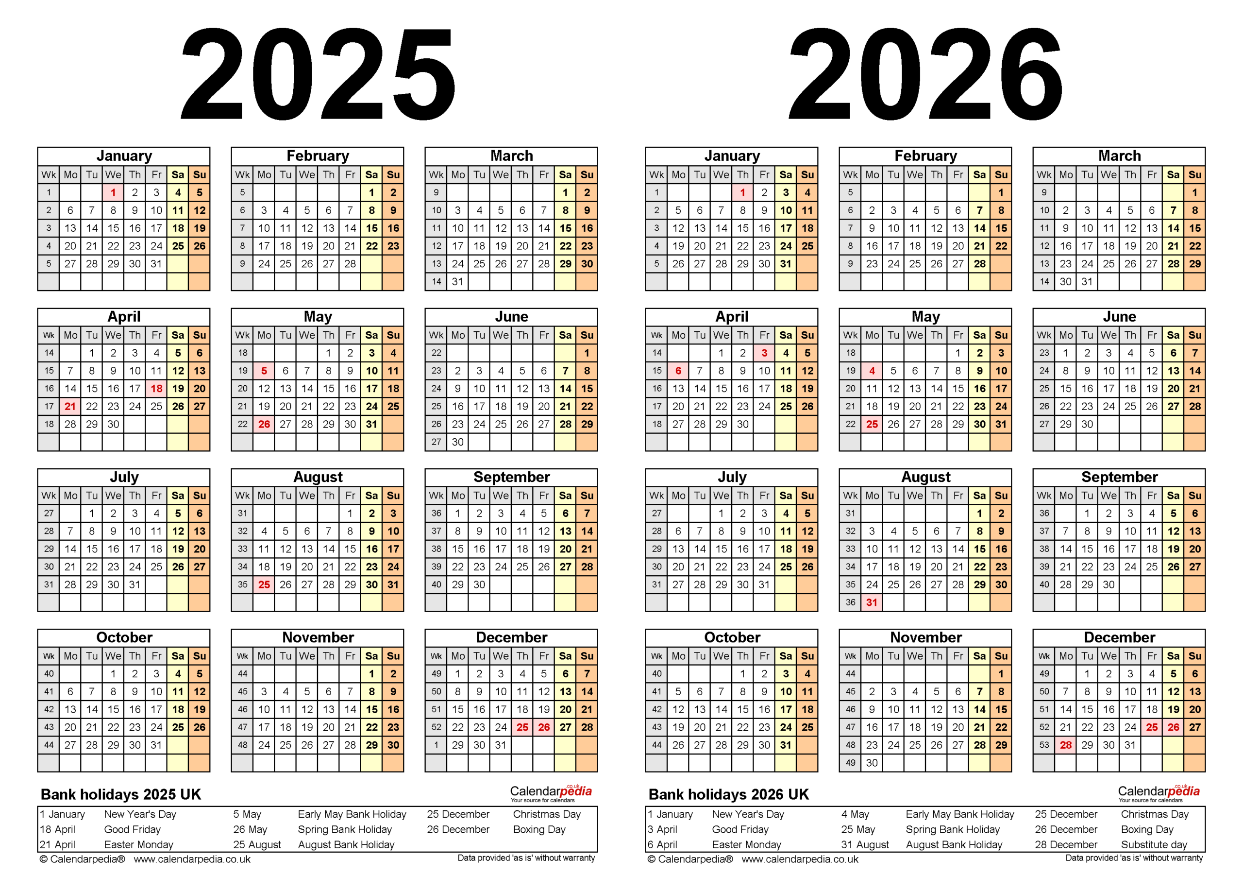 2025-2026 Blank Calendar Printable