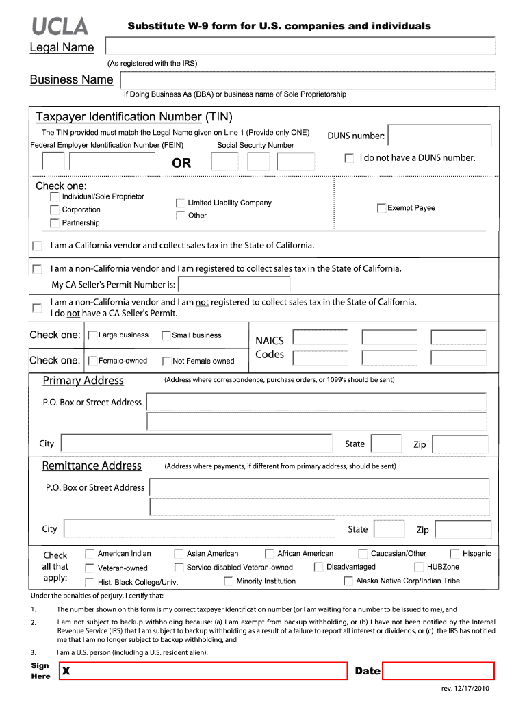 Ucla W9 Fill Out amp Sign Online DocHub
