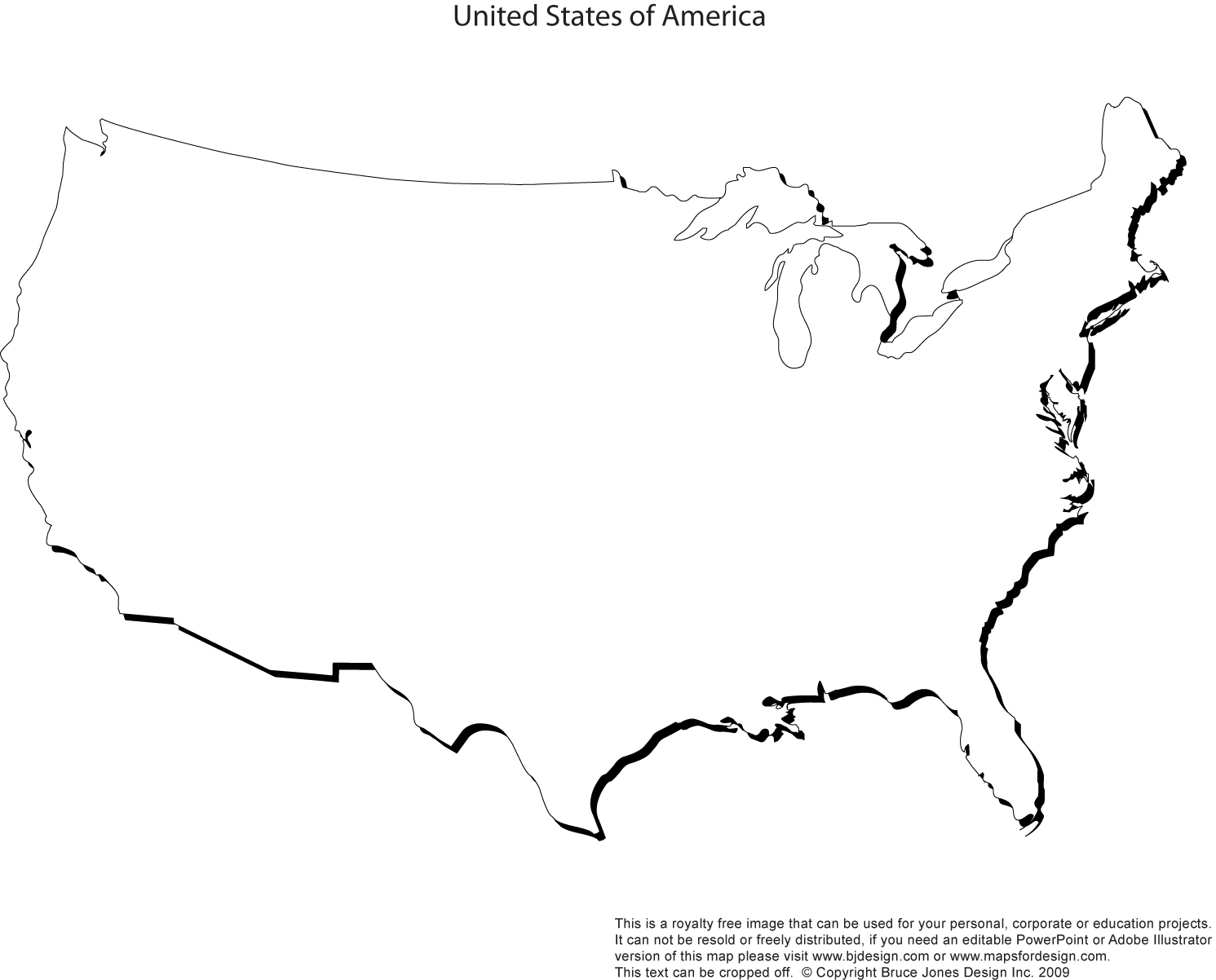 Usa Map Outline With Regions Printable Free