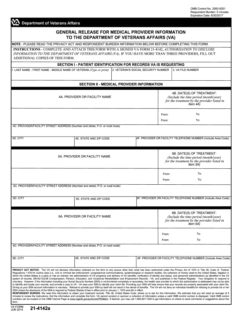 Va Form 21 4142a Fill Out amp Sign Online DocHub
