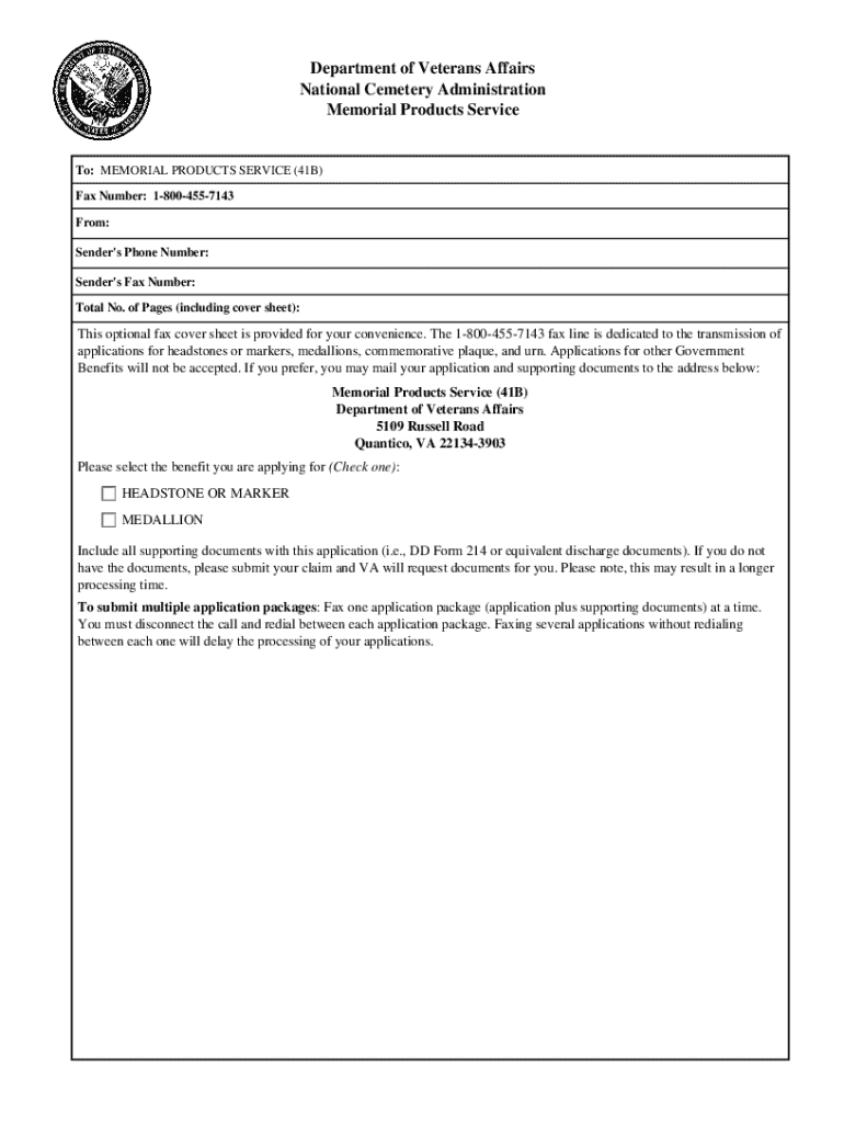 Va Form 40-1330 Printable