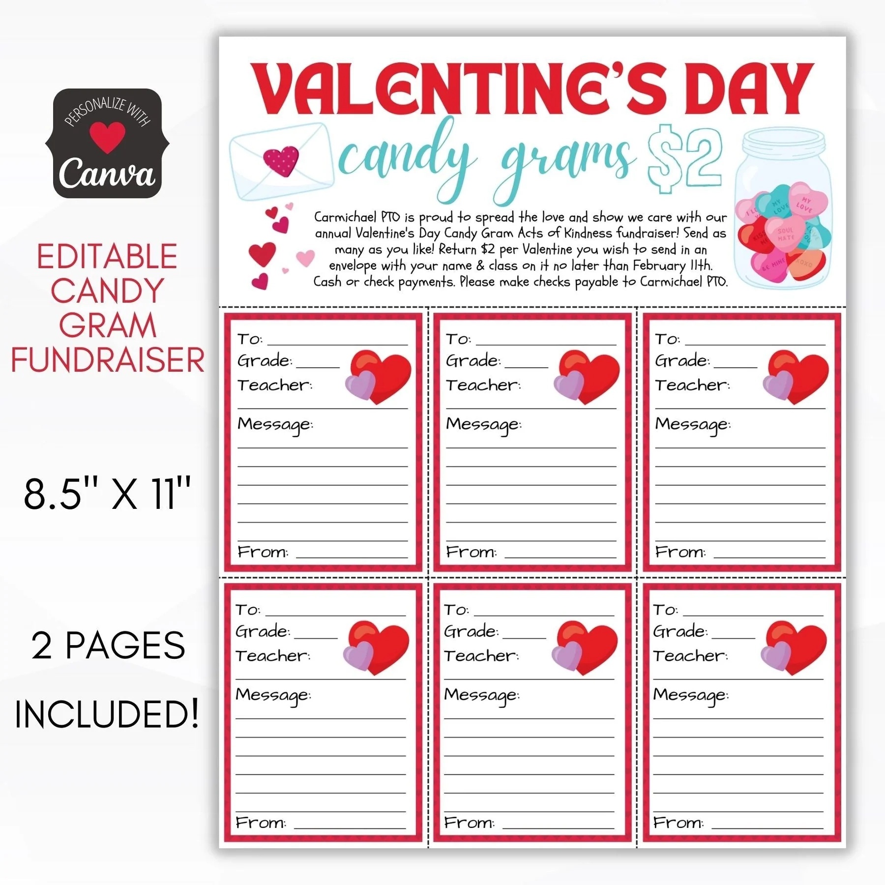 Valentine s Day Candy Gram Sheet Simple Desert Designs