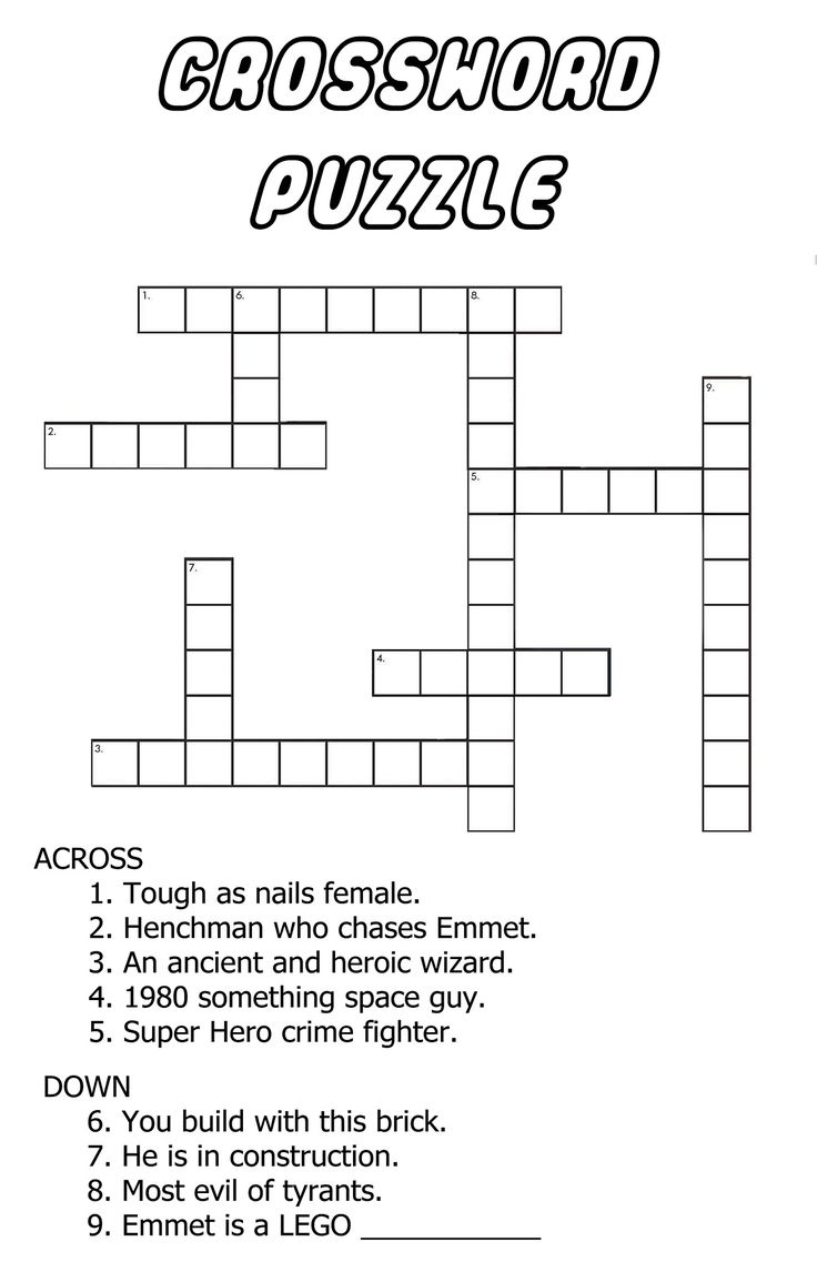 Printable Crossword Puzzles For Beginners
