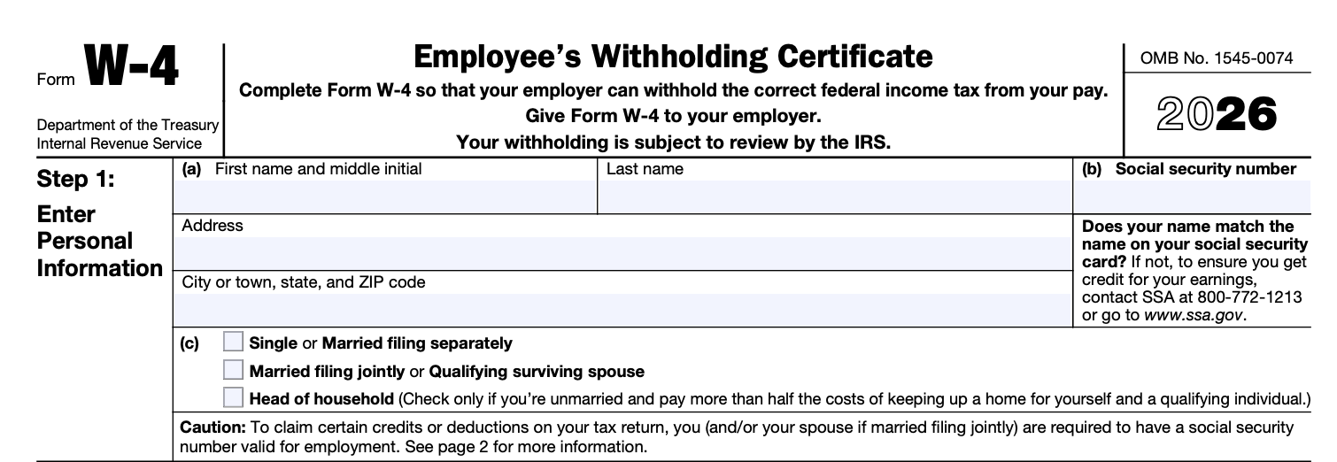 W 4 Form Step by Step Guide For Your Withholding Right In 2026