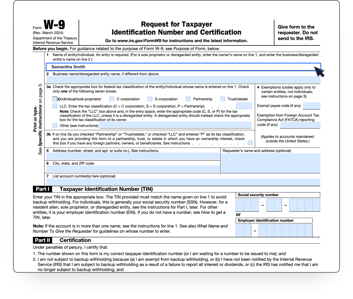 W9 Blank Form To Print 2024