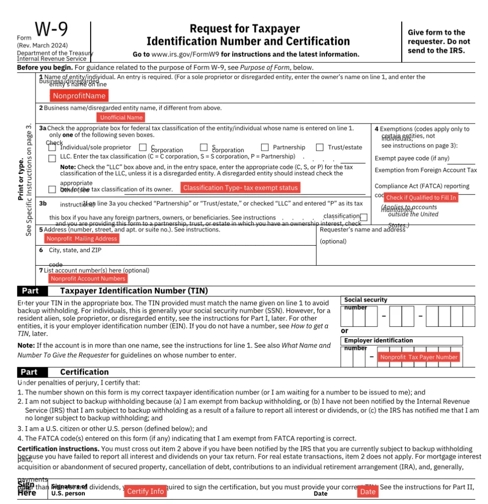 Printable Form W-9 2024