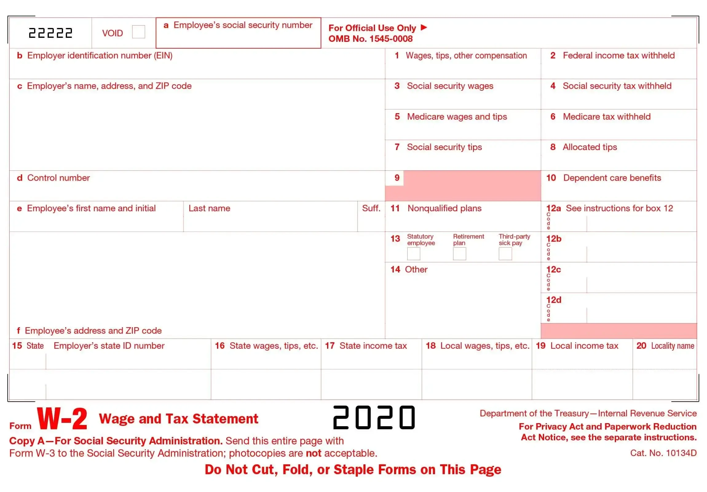 W2 Form Generate Printable W2 Form Online At StubCreator