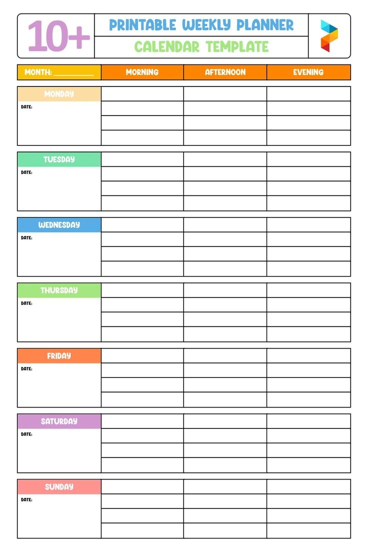 Weekly Planner Calendar Template 10 Free PDF Printables Printablee
