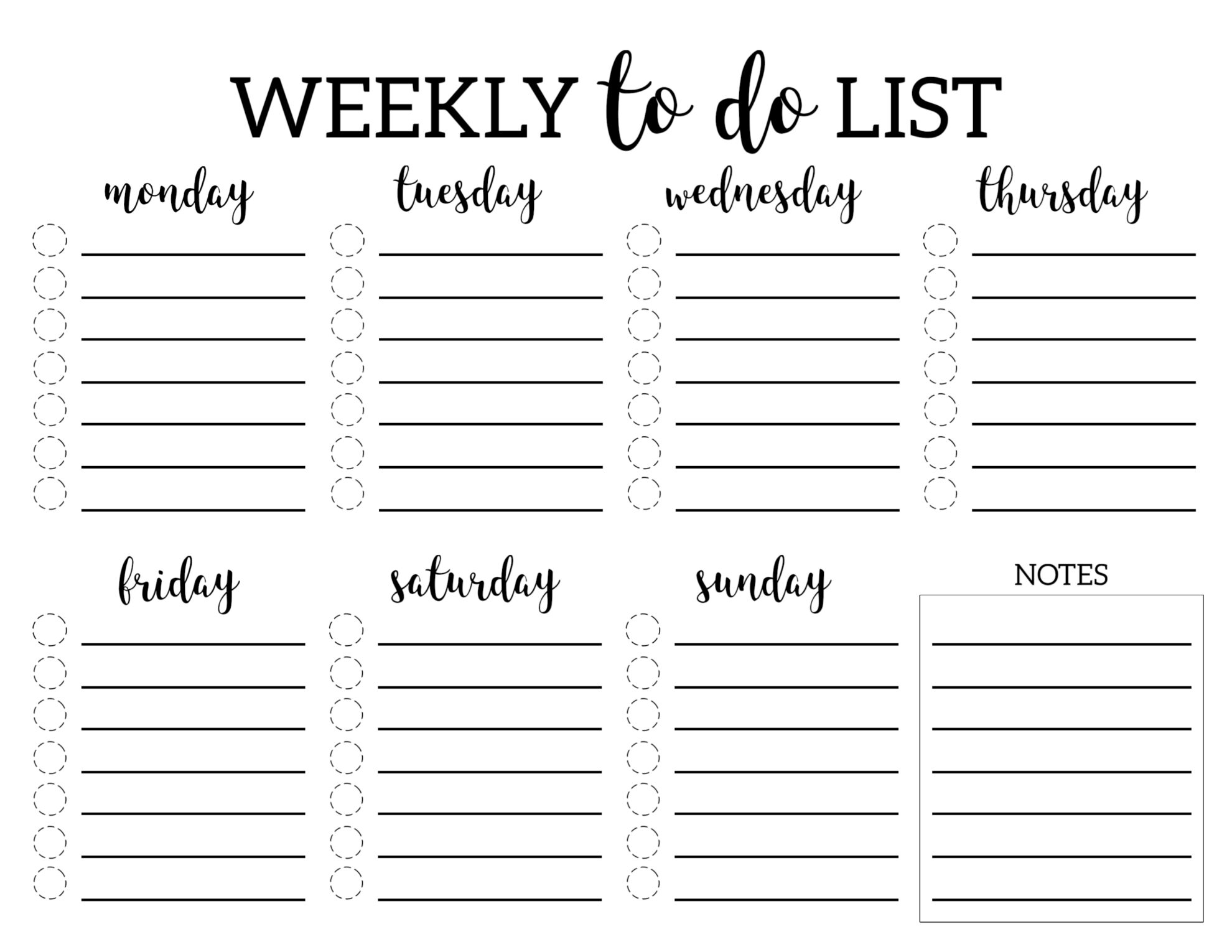List Template Printable
