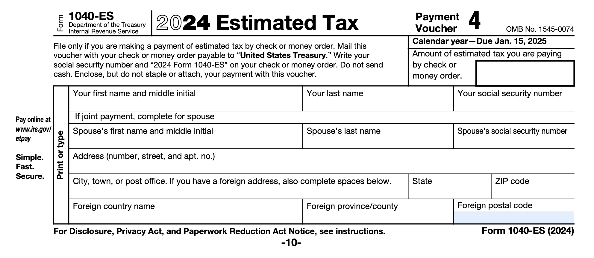 What Is IRS Form 1040 ES Guide To Estimated Income Tax Bench 