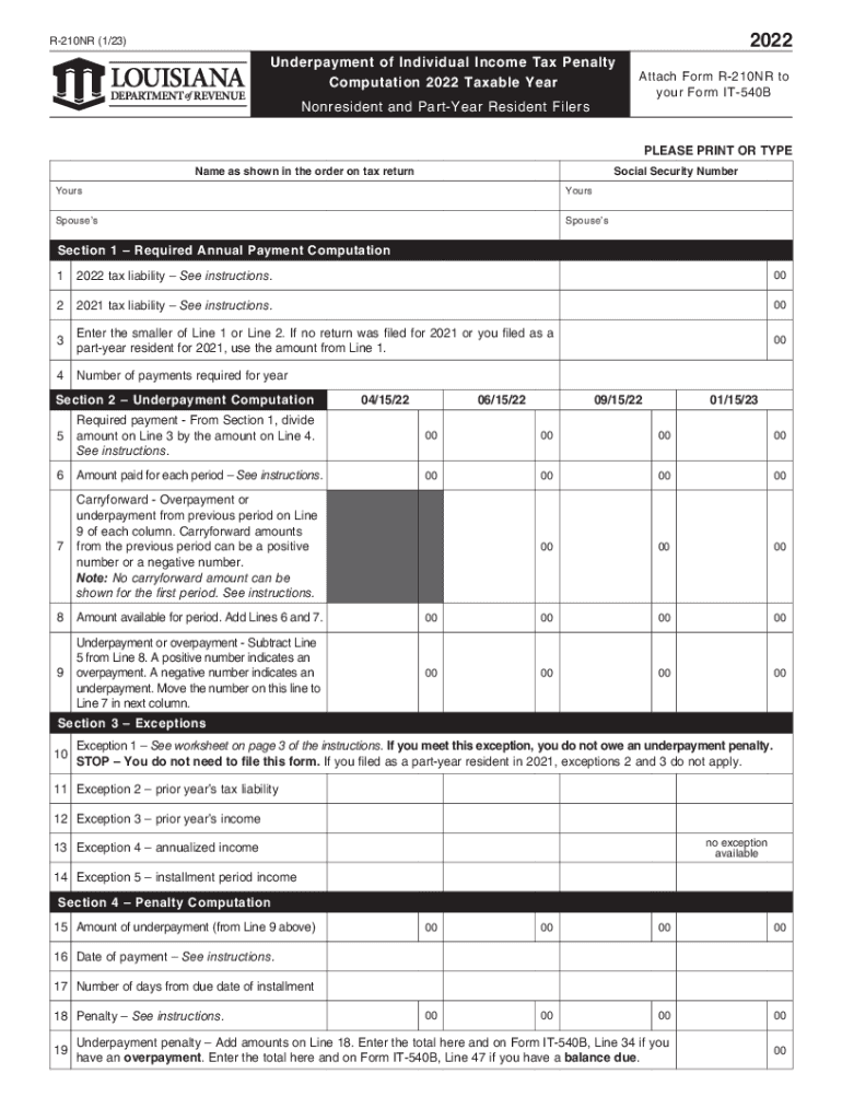 Irs Form 2210 For Tax Year 2023