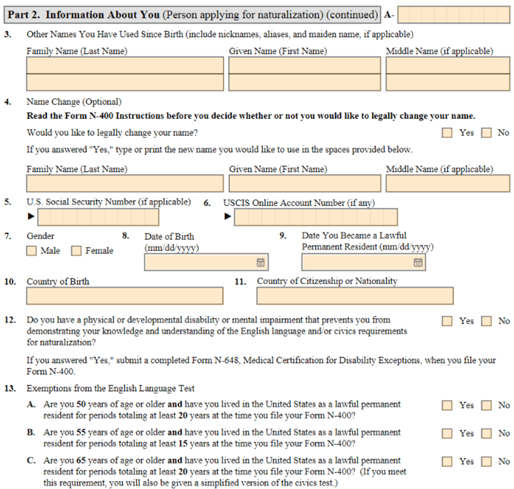 N 400 Form Pdf 2024