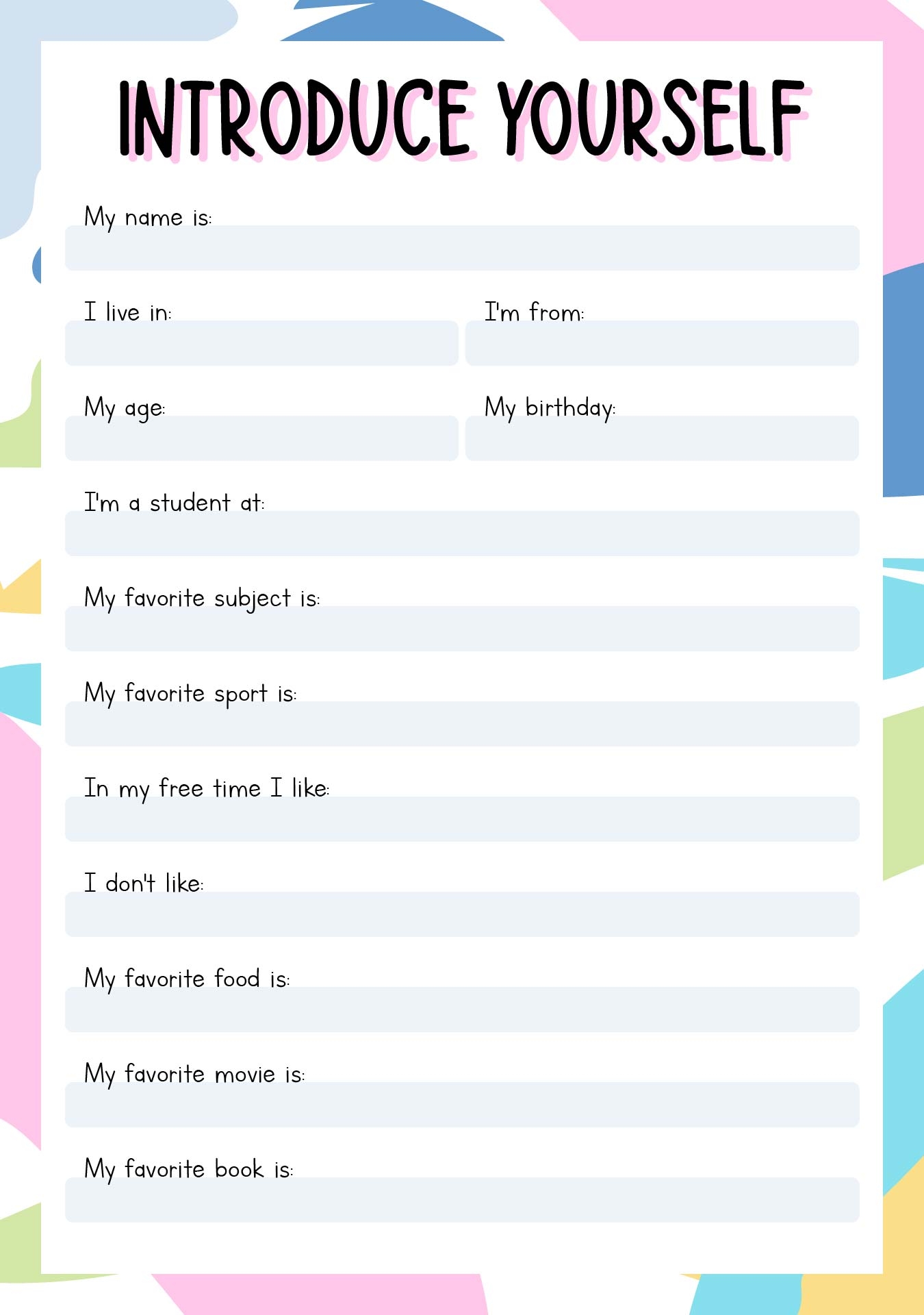 Free Printable Esl Worksheets For Adults