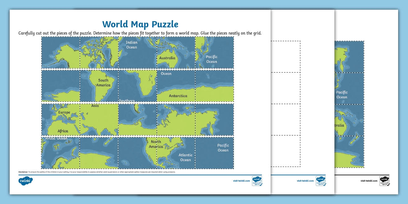 World Map Puzzle Printable