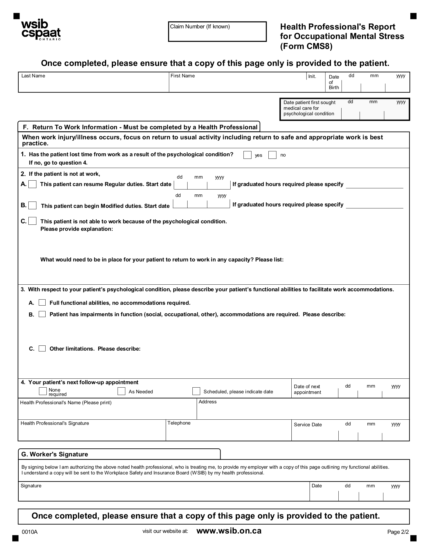 Wsib Form 7 Fillable Pdf