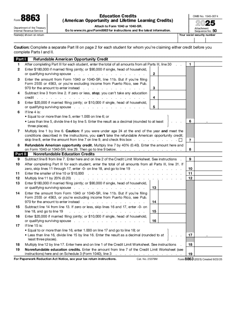Irs Form 8863 Inst