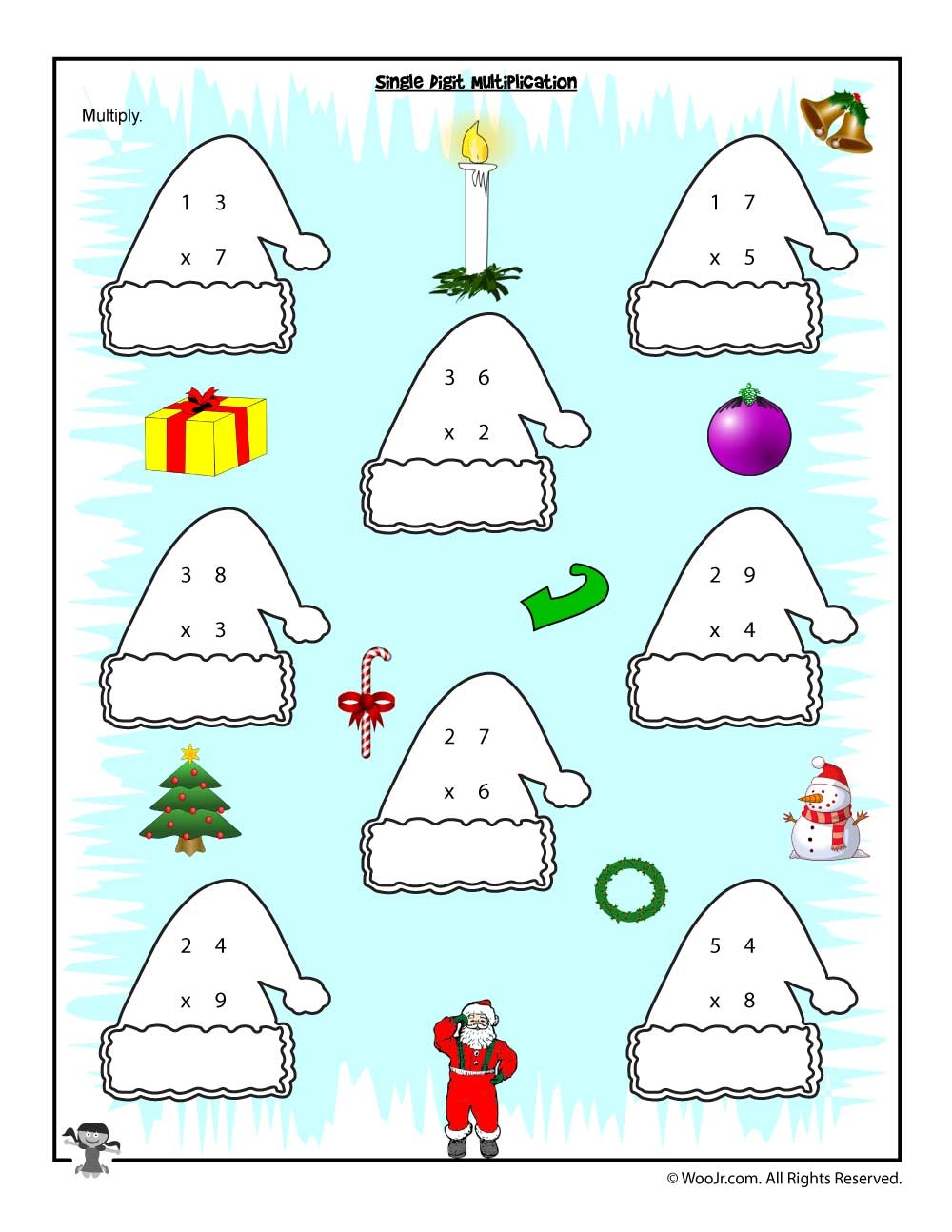 Christmas amp Winter Math Worksheets For 2nd 3rd And 4th Graders 